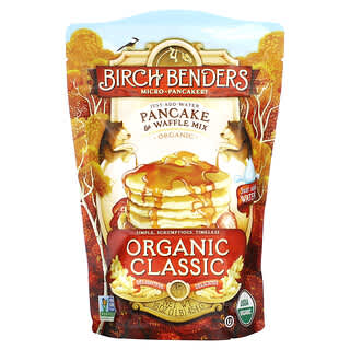 Birch Benders, Mezcla orgánica para preparar panqueques y waffles, Receta clásica, 454 g (1 lb)