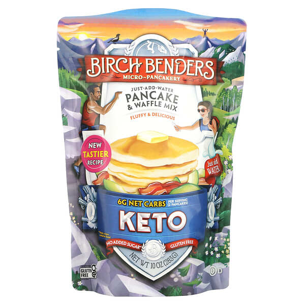 Birch Benders‏, مزيج الفطائر والوافل ، نظام كيتو الغذائي ، 10 أونصة (283 جم)