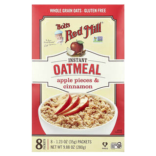 Bob's Red Mill, Paquetes de avena instantánea, trozos de manzana y canela, 8 paquetes, 35 g (1,23 oz) cada uno