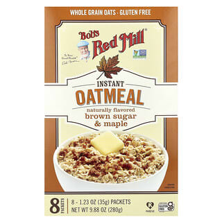 Bob's Red Mill, Instant Oatmeal Packets, Bio-Instant-Haferflocken, brauner Zucker und Ahorn, 8 Päckchen, 35 g (1,23 oz.)