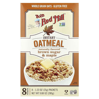 Bob's Red Mill, Instant Oatmeal Packets, Bio-Instant-Haferflocken, brauner Zucker und Ahorn, 8 Päckchen, 35 g (1,23 oz.)