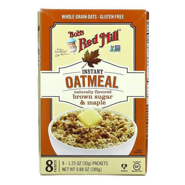 Bob's Red Mill, Instant Oatmeal Packets, Brown Sugar & Maple, 8 Packets, 1.23 oz (35 g) Each