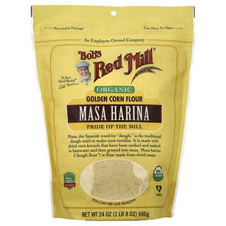 Bob's Red Mill, Farinha de Milho Dourado Orgânico, Masa Harina, 680 g (24 oz)