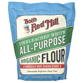 Bob's Red Mill, Tepung Serbaguna Putih Organik Tanpa Pemutih, (1,36 kg) 48 ons