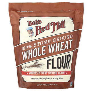 Bob's Red Mill, Tepung Gandum Utuh, 100% Batu Bubuk, 48 ons (1,36 kg)