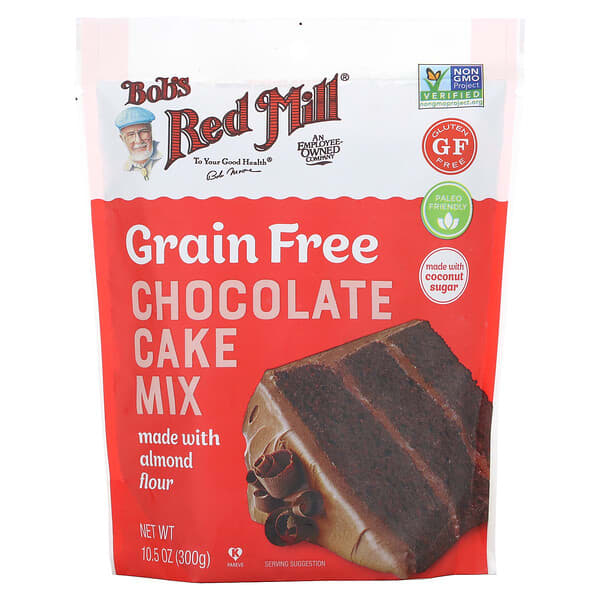 Bob's Red Mill‏, خليط كعكة الشوكولاتة الخالية من الحبوب، مصنوع من دقيق اللوز، 10.5 أونصات (300 جم)