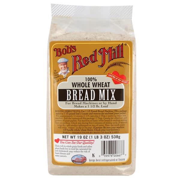 Bob's Red Mill, Bread Mix, 100% Whole Wheat, 19 oz (538 g) (Discontinued Item) 
