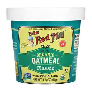 Bob's Red Mill, Organic Oatmeal Cup, Classic with Flax & Chia, 1.8 oz (51 g)