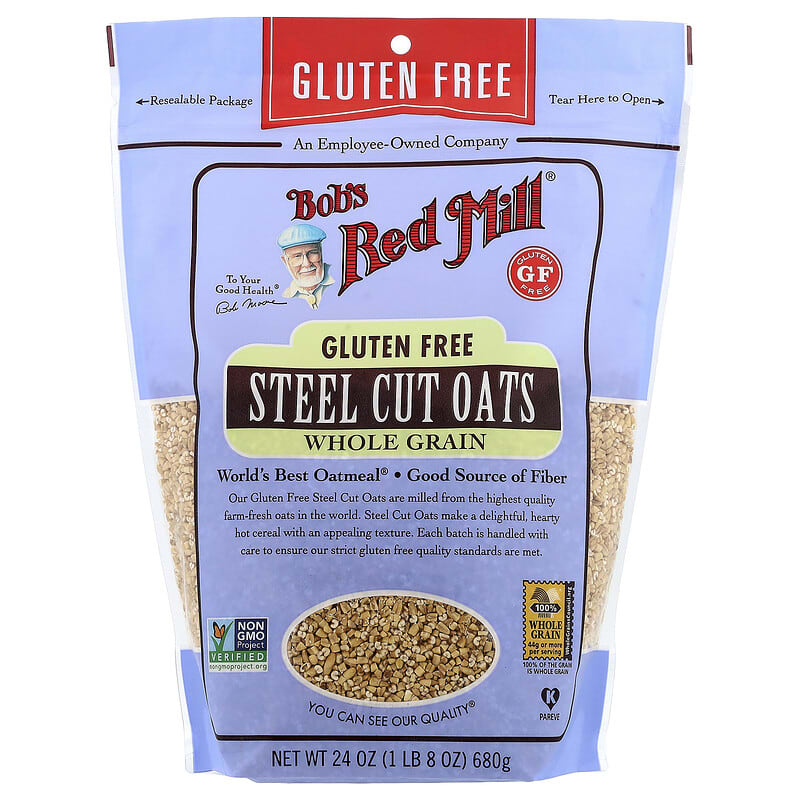 Steel Cut Oats, Whole Grain, Gluten Free, 24 oz (680 g)