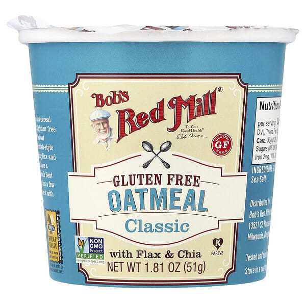 Bob's Red Mill, Yulaf Ezmesi Kupası, Klasik, 1,81 oz (51 g)