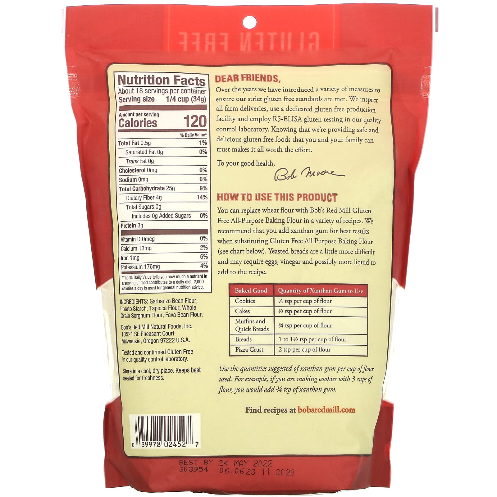 Bob's Red Mill, All Purpose Baking Flour, Gluten Free, 22 oz (624 g)