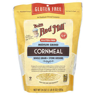 Bob's Red Mill, Cornmeal, Medium Grind, Whole Grain, Gluten Free, 24 oz (680 g)