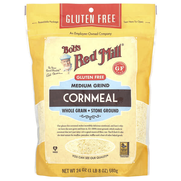 Bob's Red Mill, 옥수수가루, 미디엄 그라인드, 통곡물, 680g(24oz)