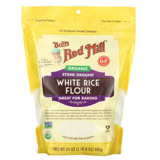 بوبز ريد ميل‏, دقيق الأرز الأبيض العضوي، 24 أونصة (680 جم)