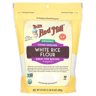 Bob's Red Mill‏, קמח אורז לבן אורגני, 680 גרם (24 אונקיות)