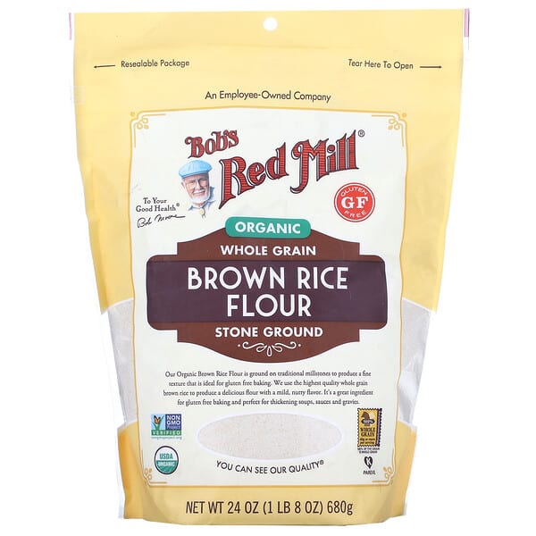 Bob's Red Mill, 全穀物有機糙米粉，24 盎司（680 克）