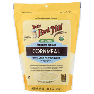 Bob's Red Mill, Органическая кукурузная мука среднего помола, цельнозерновая, 680 г (24 унции)