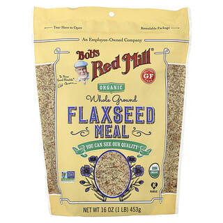Bob's Red Mill, Harina de linaza orgánica, Entera y molida, 453 g (16 oz)