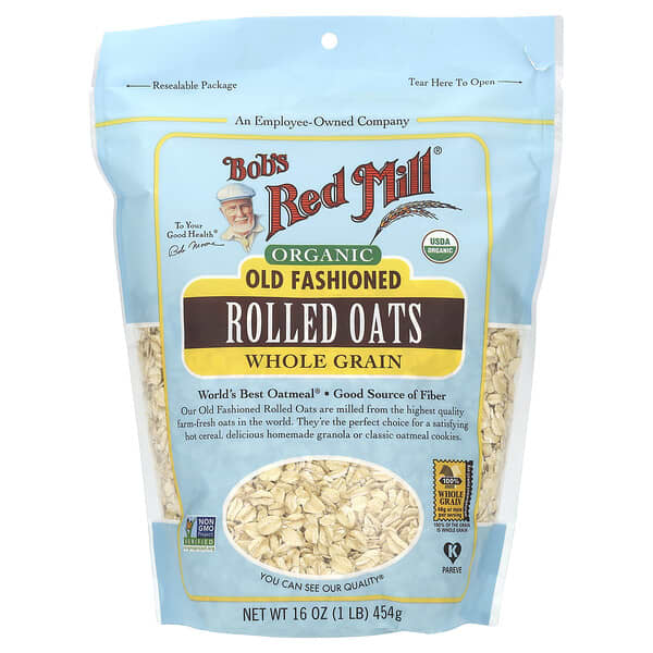 Bob's Red Mill, Organic Old Fashioned Rolled Oats, Whole Grain, 16 oz (454 g)