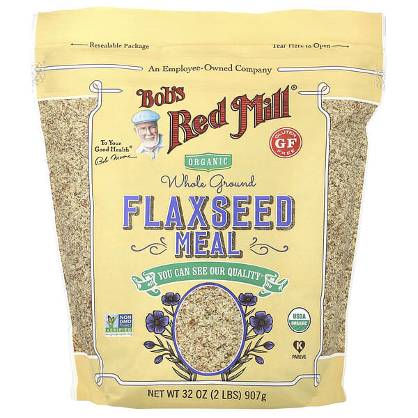 Organic Flaxseed Meal, Whole Ground, 32 oz (907 g)