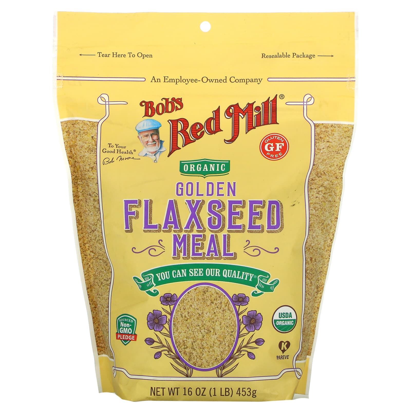 Bob S Red Mill Organic Golden Flaxseed Meal 16 Oz 453 G