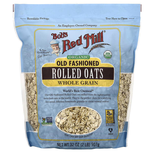Bob's Red Mill, 有機經典輾制燕麥，全穀物，32 盎司（907 克）