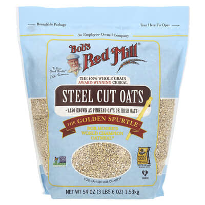Bob's Red Mill, Steel Cut Oats, Whole Grain, 54 oz (1.53 kg) Bob's Red Mill, Steel Cut Oats, Whole Grain, 54 oz (1.53 kg)