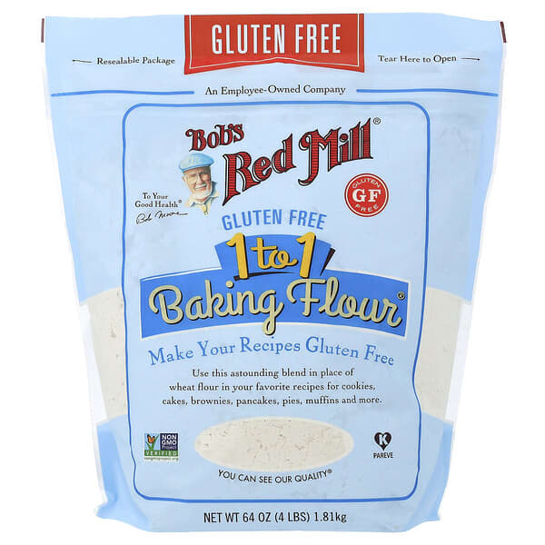 鮑勃紅磨坊, 1 to 1 Baking Flour®, Gluten Free, 64 oz (1.81 kg)