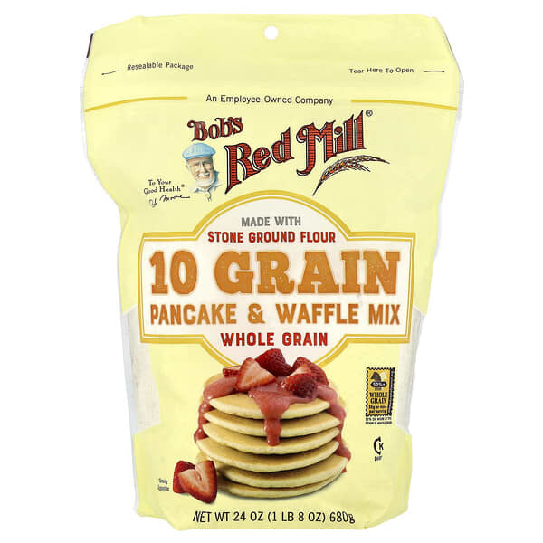 Bob's Red Mill, 10 Grain Pancake & Waffle Mix, Whole Grain, 24 oz (680 g)