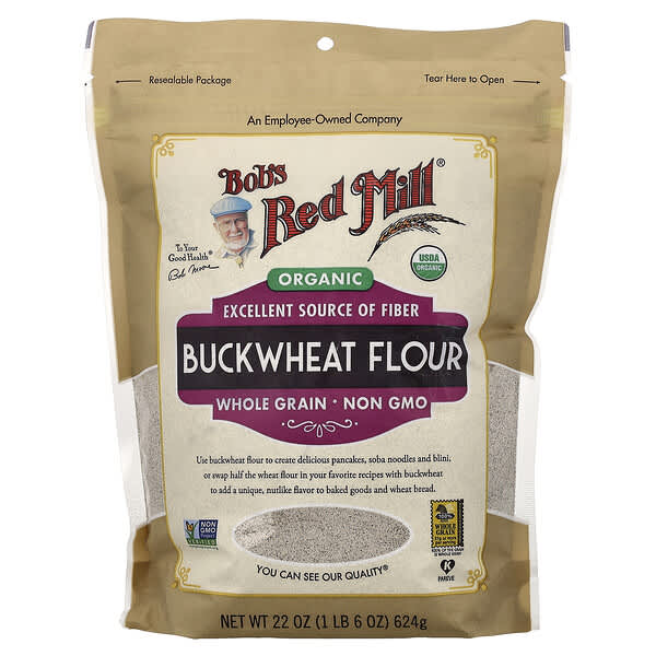Bob's Red Mill, 有機蕎麥粉，全穀物，22 盎司（624 克）