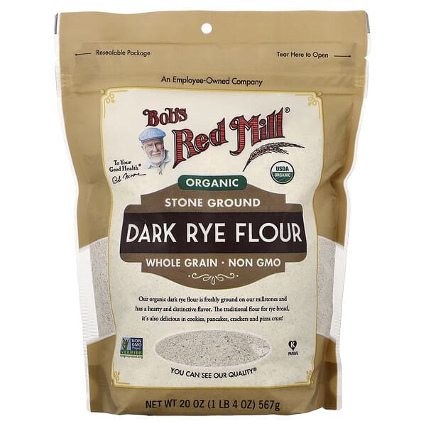 Bob's Red Mill, 有機黑麥麵粉，全穀物，20 盎司（567 克）