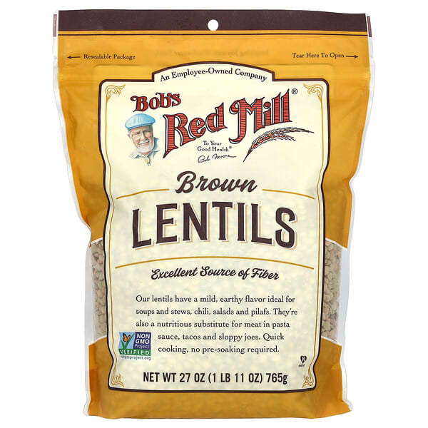 Bob's Red Mill, 브라운 렌틸콩, 765g(27oz)