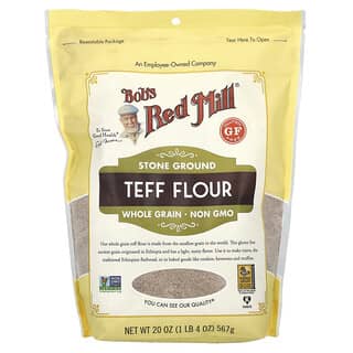 Bob's Red Mill, Harina de teff, Cereal integral, Sin gluten, 567 g (20 oz)