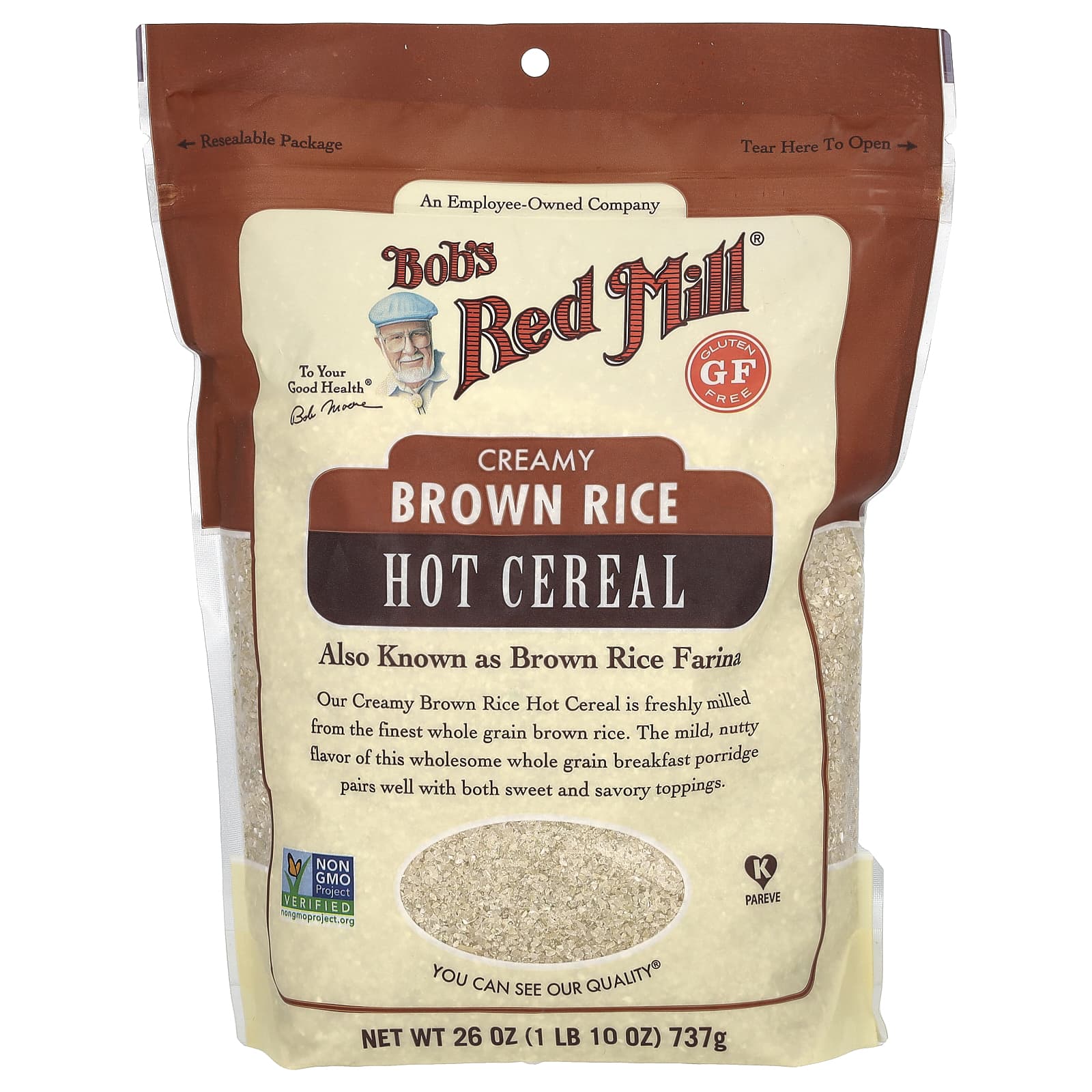 Bob Max Rice Bob's Red Mill, Creamy Brown Rice Hot Cereal, 26 oz ( 737 g)