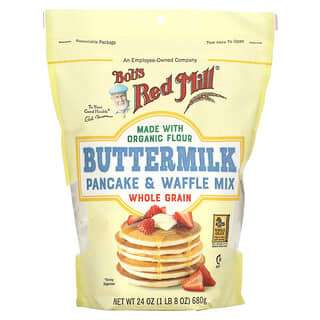 Bob's Red Mill, Mezcla de suero de mantequilla para panqueques y gofres, Cereal integral, 680 g (24 oz)