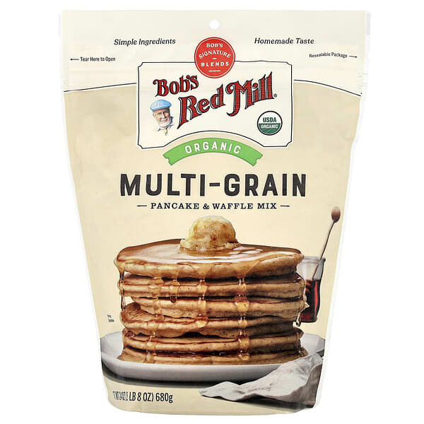 Bob's Red Mill, 유기농 종합 곡물 팬케이크 & 와플 믹스, 680g(24oz)