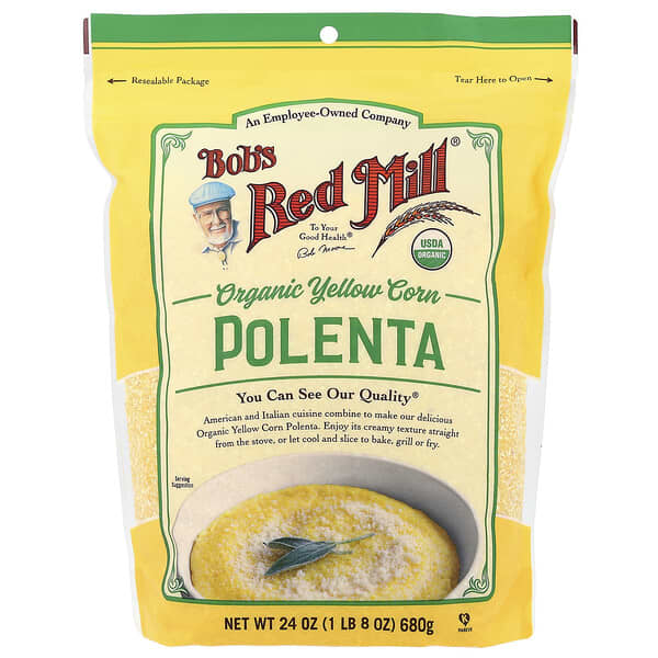 Bob's Red Mill, 유기농 옥수수 가루, 폴렌타, 680g(24oz)