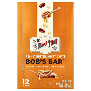 Bob's Red Mill, Bob's Bar™, Peanut Butter, Honey & Oats, 12 Bars, 1.76 oz (50 g) Each