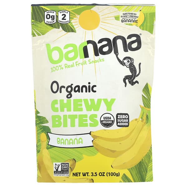 Barnana, 有機耐嚼零食球，香蕉味，3.5 盎司（100 克）