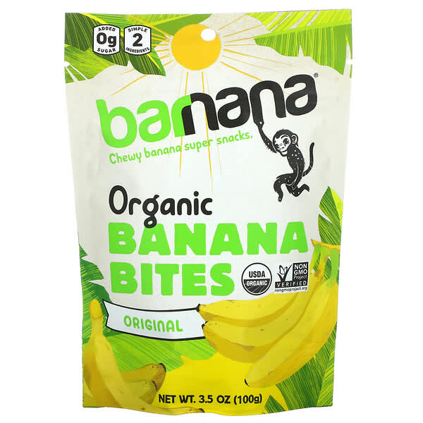 Barnana, オーガニックバナナバイツ、オリジナル、100g（3.5オンス）