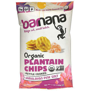 Barnana, Chips de banane plantain biologique, Sel rose de l'Himalaya, 140 g
