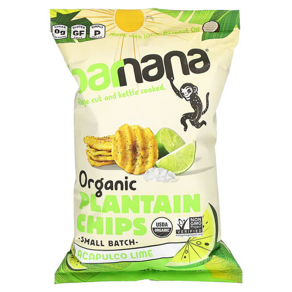Barnana, Organic Plantain Chips, Acapulco Lime, 5 oz (140 g)