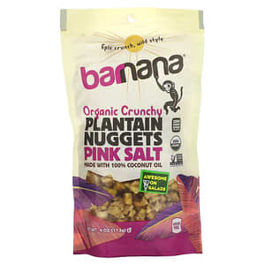 Barnana, Nuggets de plátano macho crujiente orgánico, Sal rosa, 113 g (4 oz)