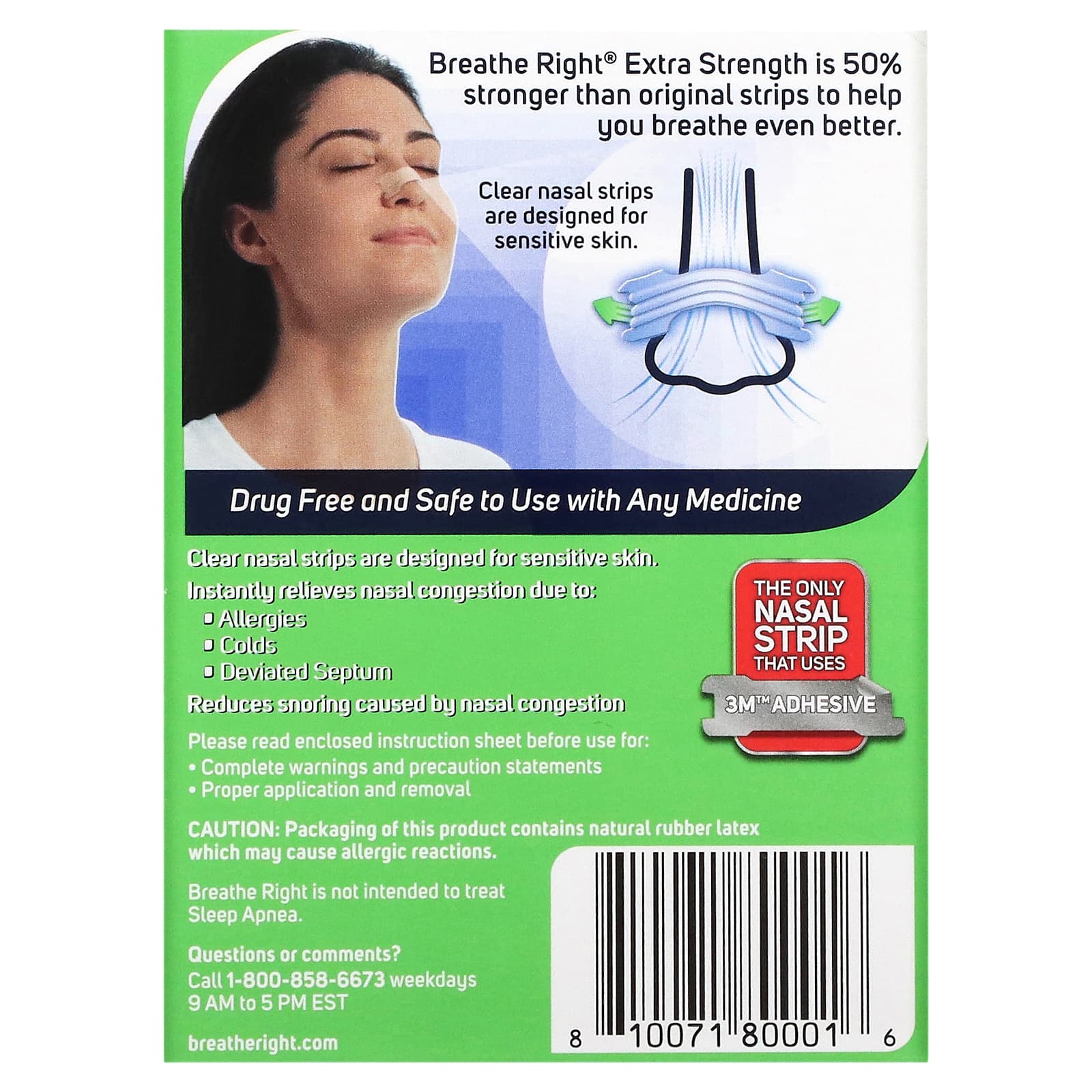 Breathe Right, Nasal Strips, Extra Strength, For Sensitive Skin, 26 ...