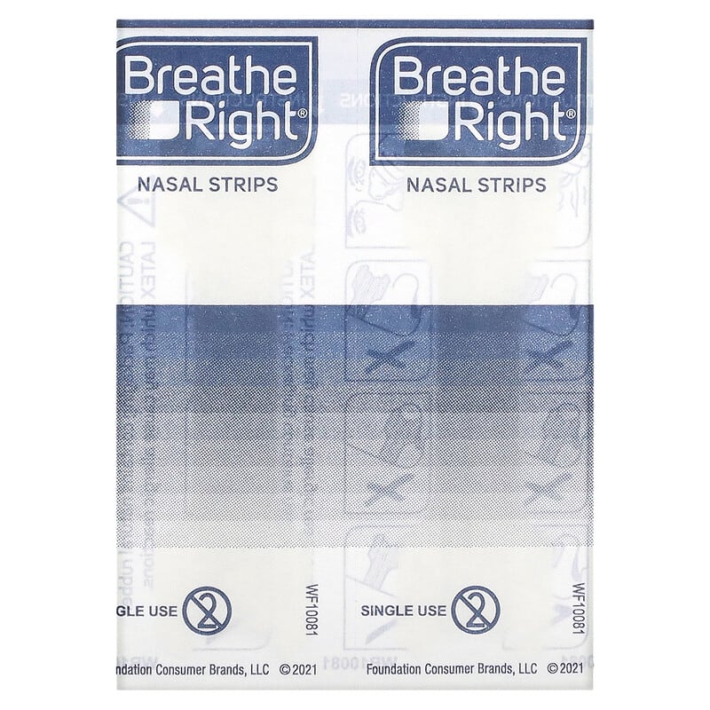 Breathe Right Tiras nasales transparentes para pieles sensibles grandes 30  cada una
