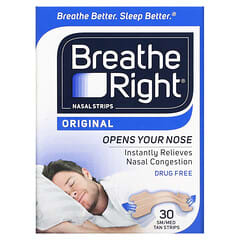 Breathe Right, Nasenstreifen, Original, klein/mittel, 30 Bräunungsstreifen