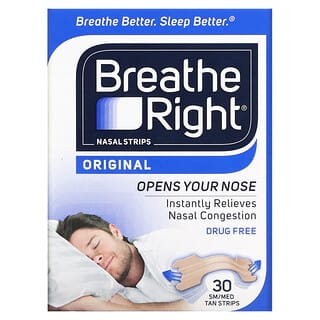 Breathe Right, Nasal Strips, Original, Small/Medium, 30 Tan Strips