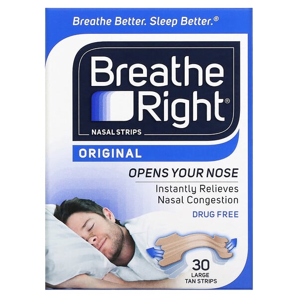 Breathe Right, Nasenstreifen, Original, groß, 30 Bräunungsstreifen