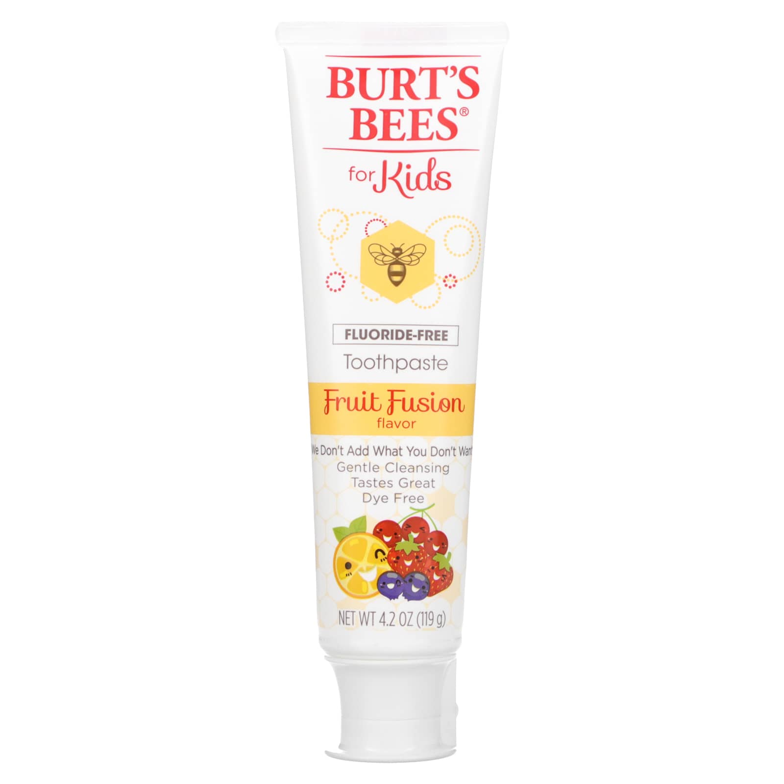 Burt's Bees, Kids, Fluoride Free Toothpaste, Fruit Fusion, 4.2 oz (119 g)