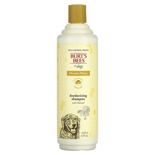 Burt's Bees, Manuka Honey Deodorizing Shampoo with Charcoal, For Dogs, Milk &amp; Honey, 16 fl oz (473 ml)